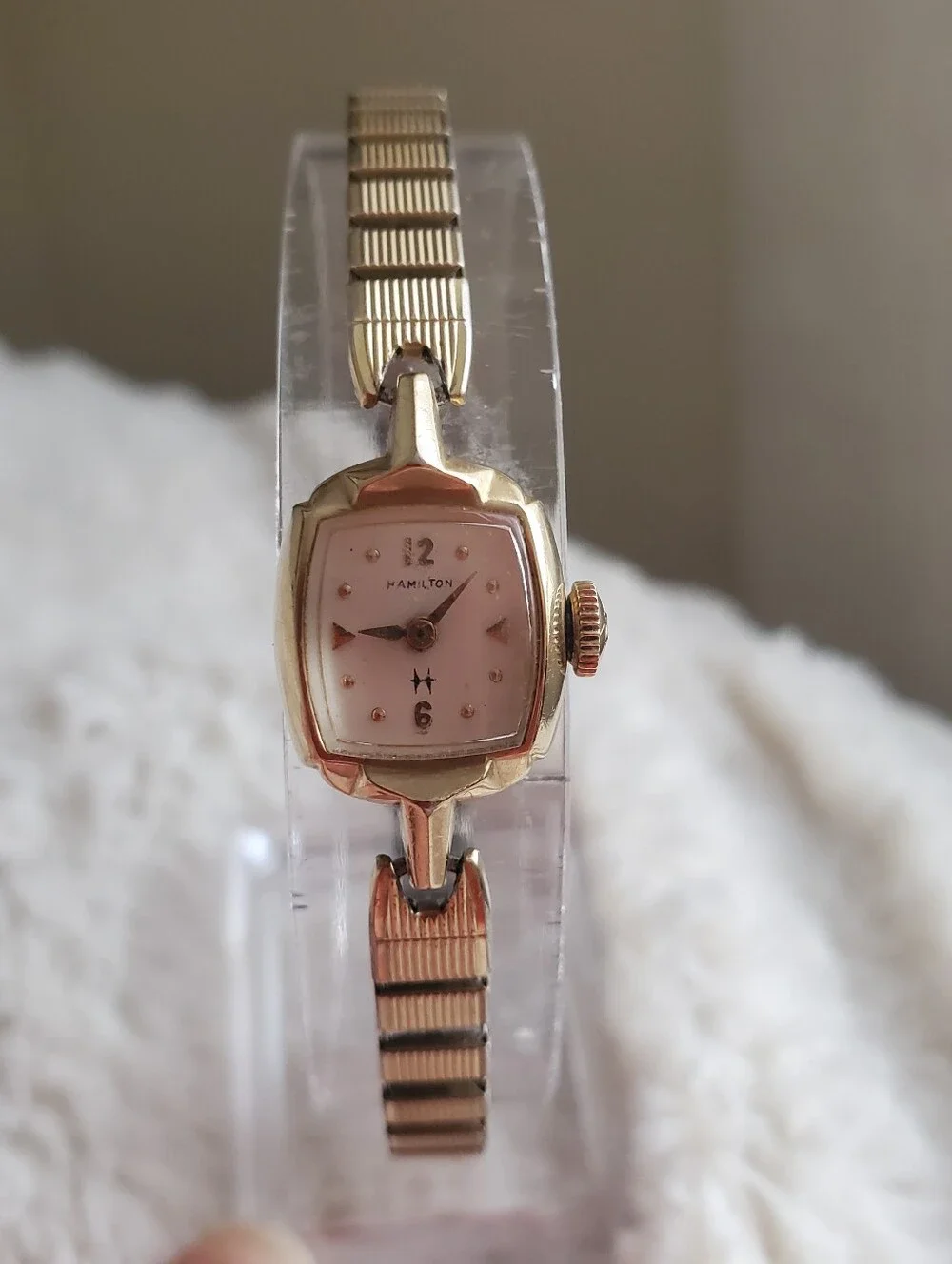 Vintage Hamilton Ladies Mechanical Watch 10K RGP Gold Filled Runs Mid-Century